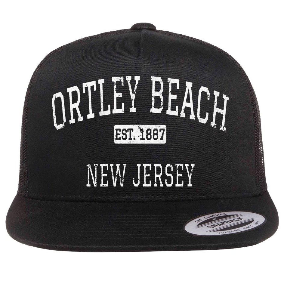 Ortley Beach New Jersey Nj Vintage Flat Bill Trucker Hat