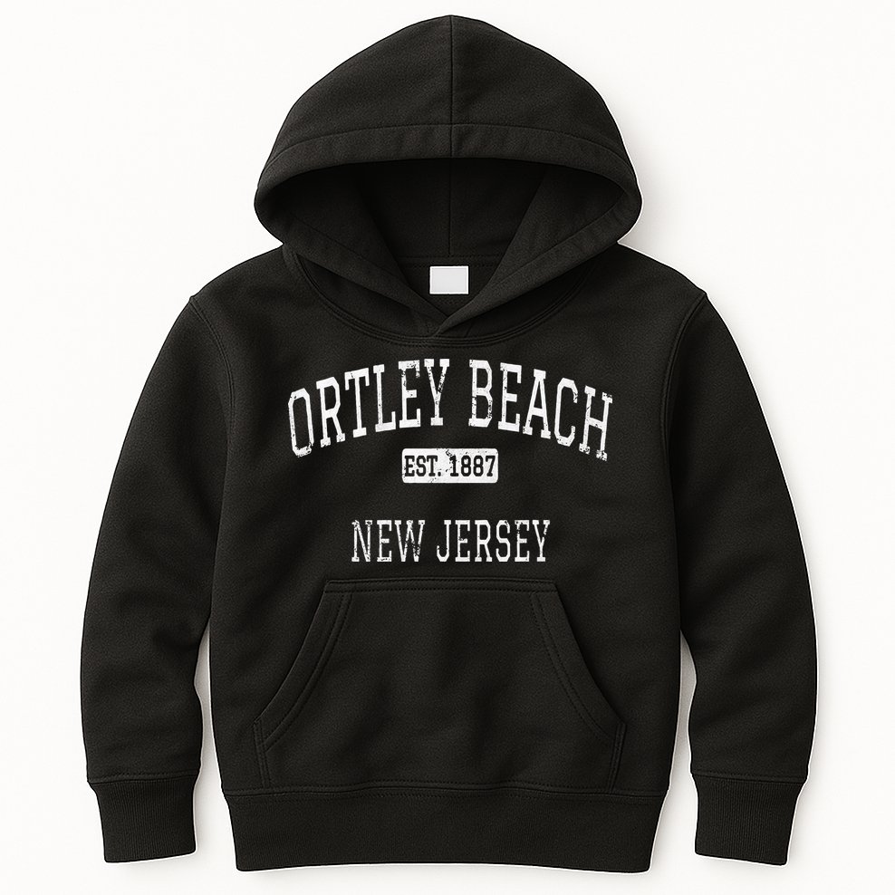 Ortley Beach New Jersey Nj Vintage Kids Hoodie