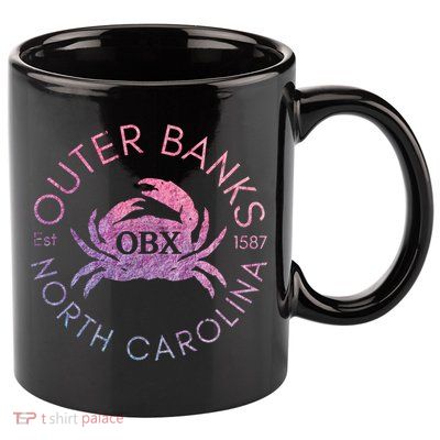 Outer Banks North Carolina Obx Crab Beach Summer Vintage Gift 11oz C Handle Ceramic Mug