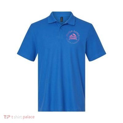 Outer Banks North Carolina Obx Crab Beach Summer Vintage Gift Polo