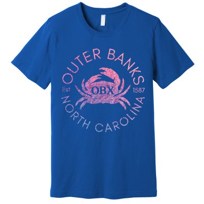 Outer Banks North Carolina Obx Crab Beach Summer Vintage Gift Premium T-Shirt