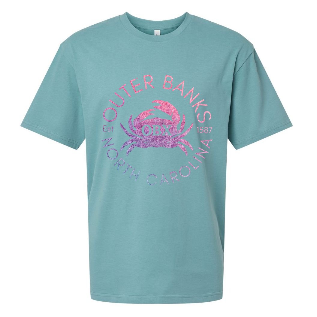 Outer Banks North Carolina Obx Crab Beach Summer Vintage Gift Sueded Cloud Jersey T-Shirt