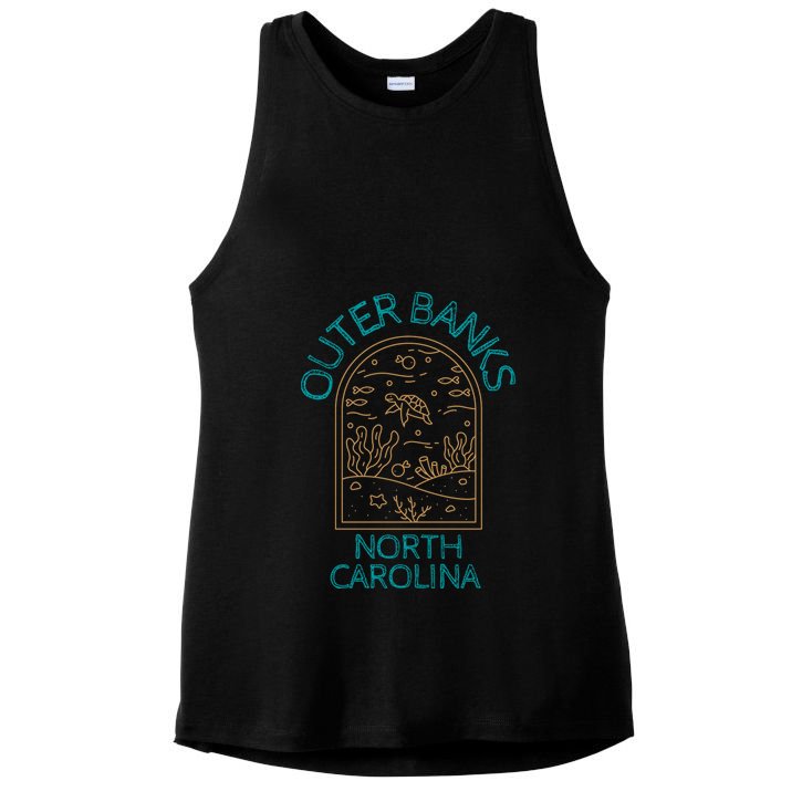 Outer Banks North Carolina NC Beach Ladies PosiCharge Tri-Blend Wicking Tank