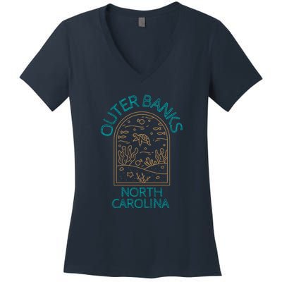 Outer Banks North Carolina NC Beach Women's V-Neck T-Shirt