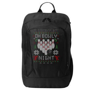 Oh Bowly Night Bowling Ugly Christmas Party Cool Gift City Backpack