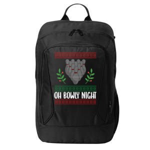 Oh Bowly Night Ugly Christmas Bowling Party Xmas Bowler Gift City Backpack