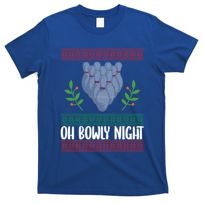 Oh Bowly Night Ugly Christmas Bowling Party Xmas Bowler Gift T-Shirt