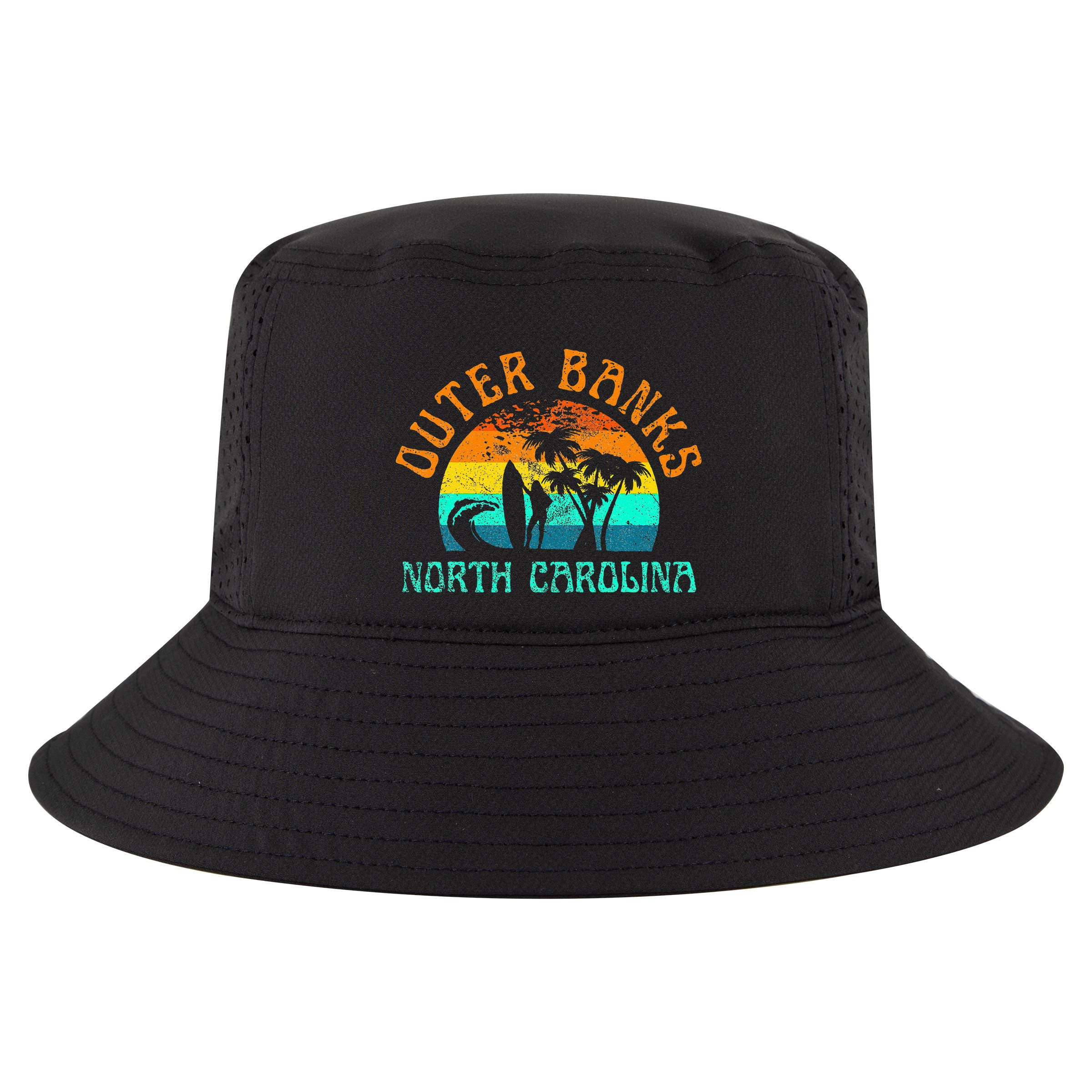 Outer Banks North Carolina Surf Beach Surfer OBX NC Cool Comfort Performance Bucket Hat
