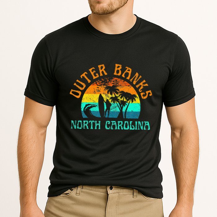 Outer Banks North Carolina Surf Beach Surfer OBX NC Cooling Performance Crew T-Shirt
