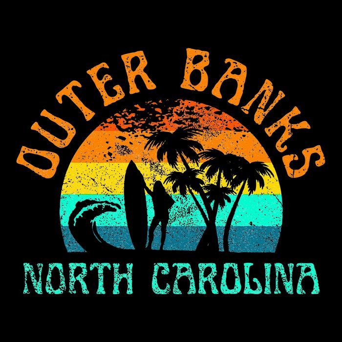 Outer Banks North Carolina Surf Beach Surfer OBX NC Cooling Performance Crew T-Shirt