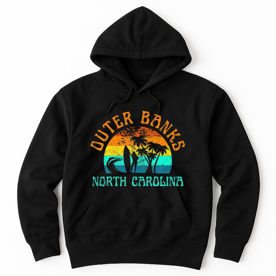 Outer Banks North Carolina Surf Beach Surfer OBX NC Hoodie
