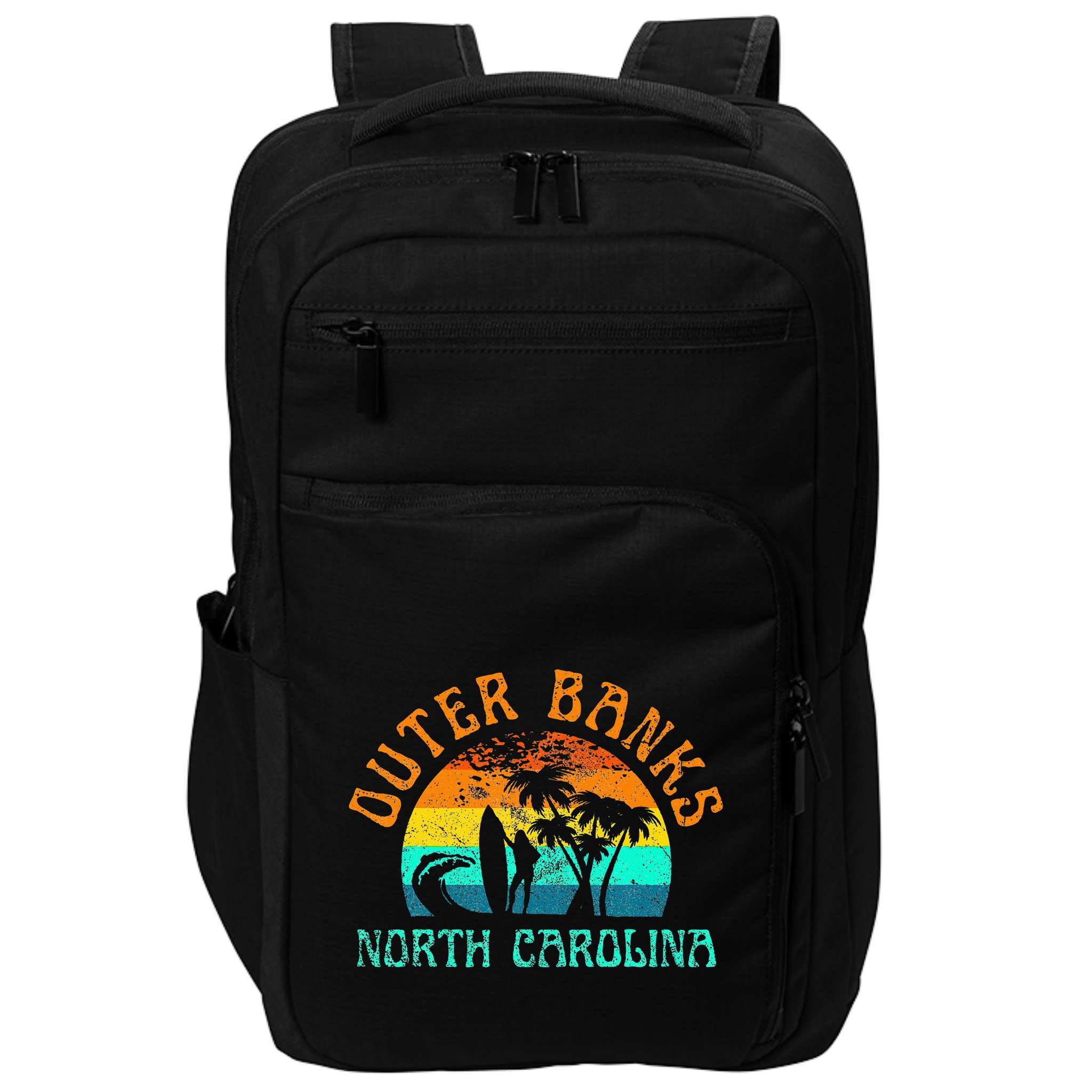 Outer Banks North Carolina Surf Beach Surfer OBX NC Impact Tech Backpack