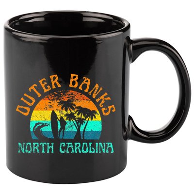 Outer Banks North Carolina Surf Beach Surfer OBX NC 11oz C Handle Ceramic Mug