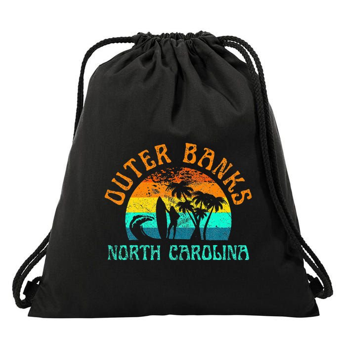 Outer Banks North Carolina Surf Beach Surfer OBX NC Drawstring Bag