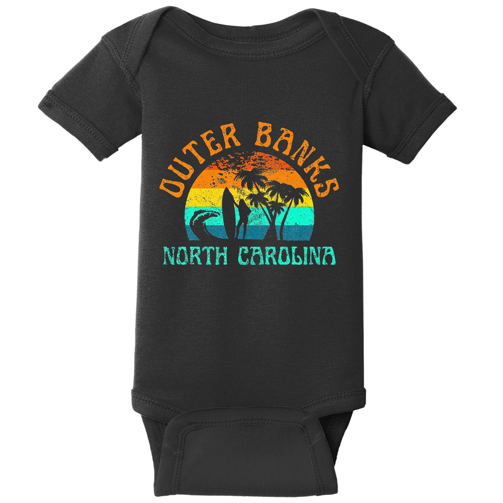 Outer Banks North Carolina Surf Beach Surfer OBX NC Baby Bodysuit