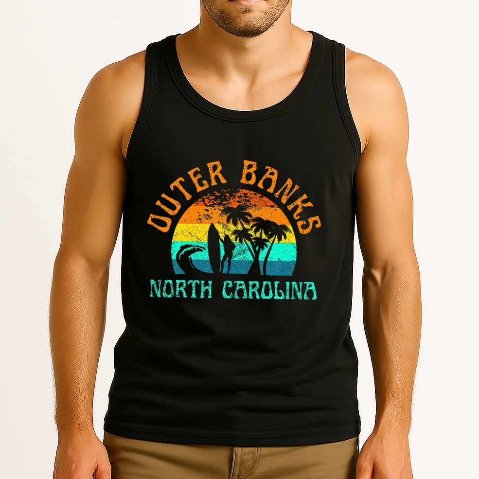 Outer Banks North Carolina Surf Beach Surfer OBX NC Tank Top