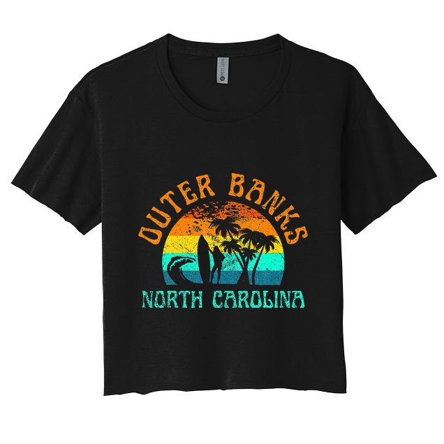 Outer Banks North Carolina Surf Beach Surfer OBX NC Crop Top