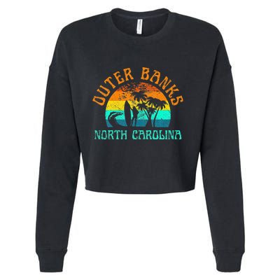 Outer Banks North Carolina Surf Beach Surfer OBX NC Cropped Pullover Crew
