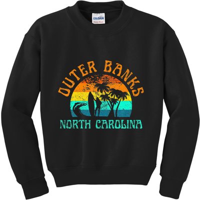 Outer Banks North Carolina Surf Beach Surfer OBX NC Kids Sweatshirt
