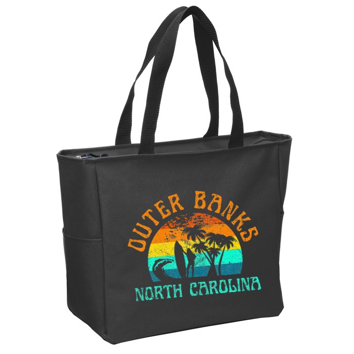 Outer Banks North Carolina Surf Beach Surfer OBX NC Zip Tote Bag