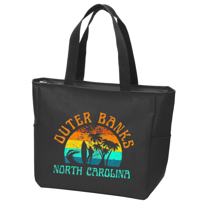 Outer Banks North Carolina Surf Beach Surfer OBX NC Zip Tote Bag