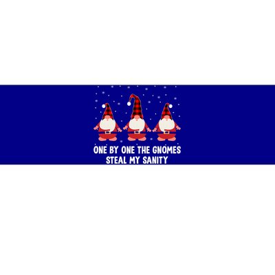 One By One The Gnomies Steal My Sanity Christmas Gnome Love Gift Bumper Sticker