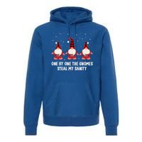 One By One The Gnomies Steal My Sanity Christmas Gnome Love Gift Premium Hoodie