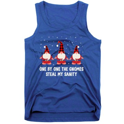 One By One The Gnomies Steal My Sanity Christmas Gnome Love Gift Tank Top