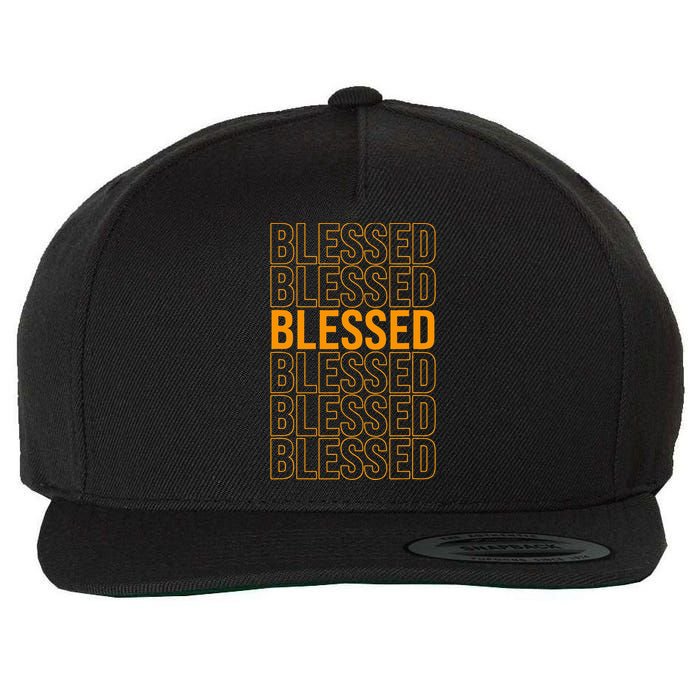 Orange Blessed Orange Graphic Wool Snapback Cap