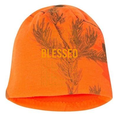 Orange Blessed Orange Graphic Kati - Camo Knit Beanie