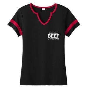 The Original Beef Of Chicagoland Vintage Ladies Halftime Notch Neck Tee