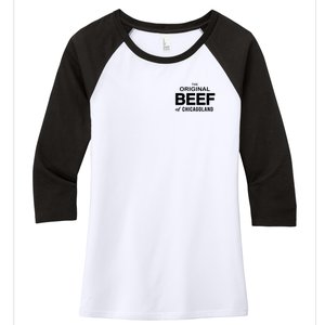 The Original Beef Of Chicagoland Vintage Women's Tri-Blend 3/4-Sleeve Raglan Shirt