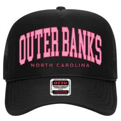 O.U.T.E.R B.A.N.K.S Obx North Carolina Summer Retro Preppy Throwback High Crown Mesh Back Trucker Hat