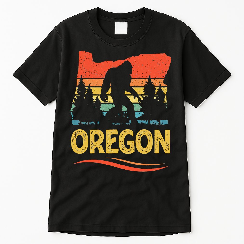 Oregon Bigfoot Oregon With A Bigfoot Or A Sasquatch Tall T-Shirt