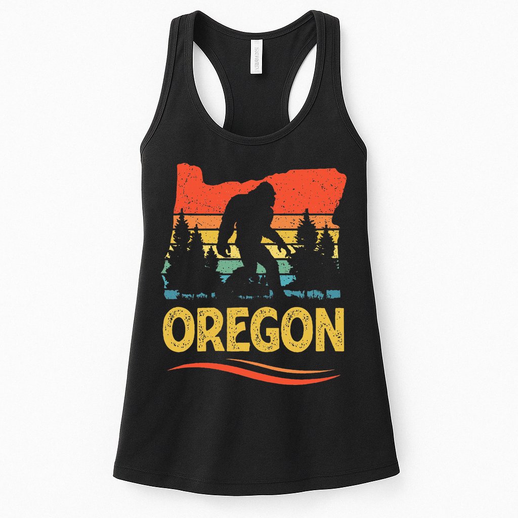 Oregon Bigfoot Oregon With A Bigfoot Or A Sasquatch Womens Tank Top