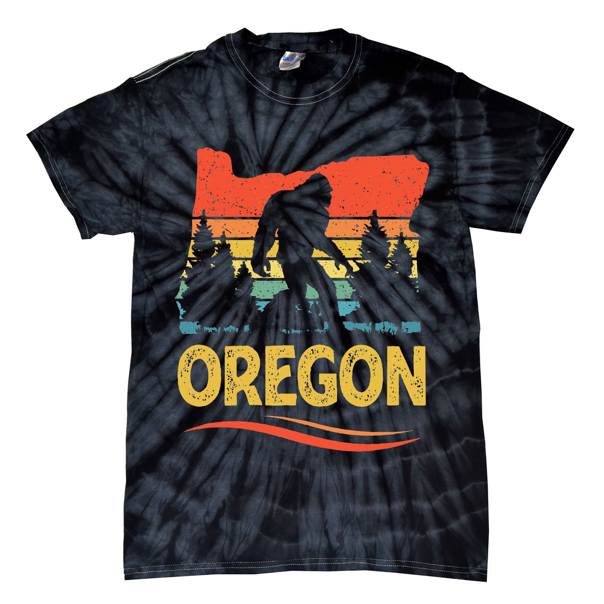 Oregon Bigfoot Oregon With A Bigfoot Or A Sasquatch Tie-Dye T-Shirt