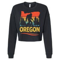 Oregon Bigfoot Oregon With A Bigfoot Or A Sasquatch Cropped Pullover Crew