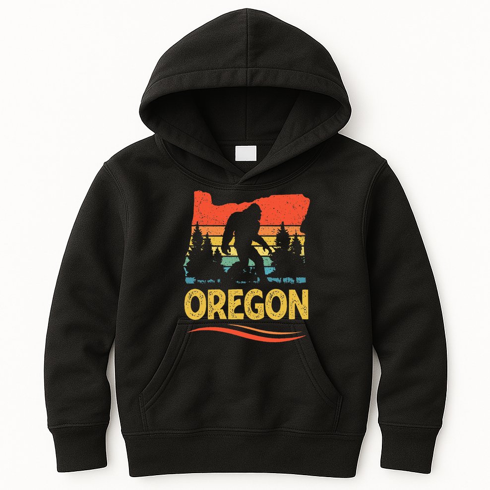 Oregon Bigfoot Oregon With A Bigfoot Or A Sasquatch Kids Hoodie