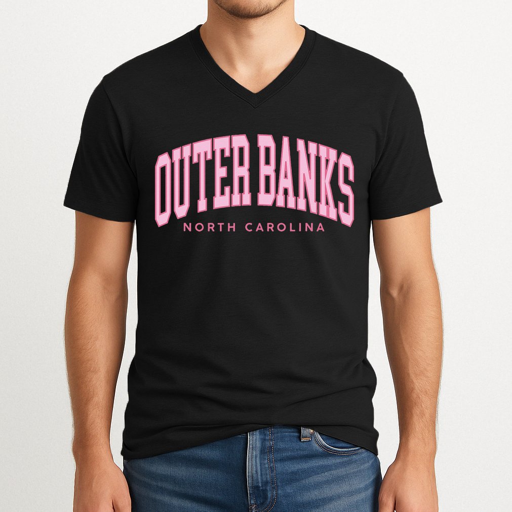 Outer Banks OBX North Carolina summer retro preppy throwback V-Neck T-Shirt