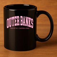 Outer Banks OBX North Carolina summer retro preppy throwback 11oz C Handle Ceramic Mug