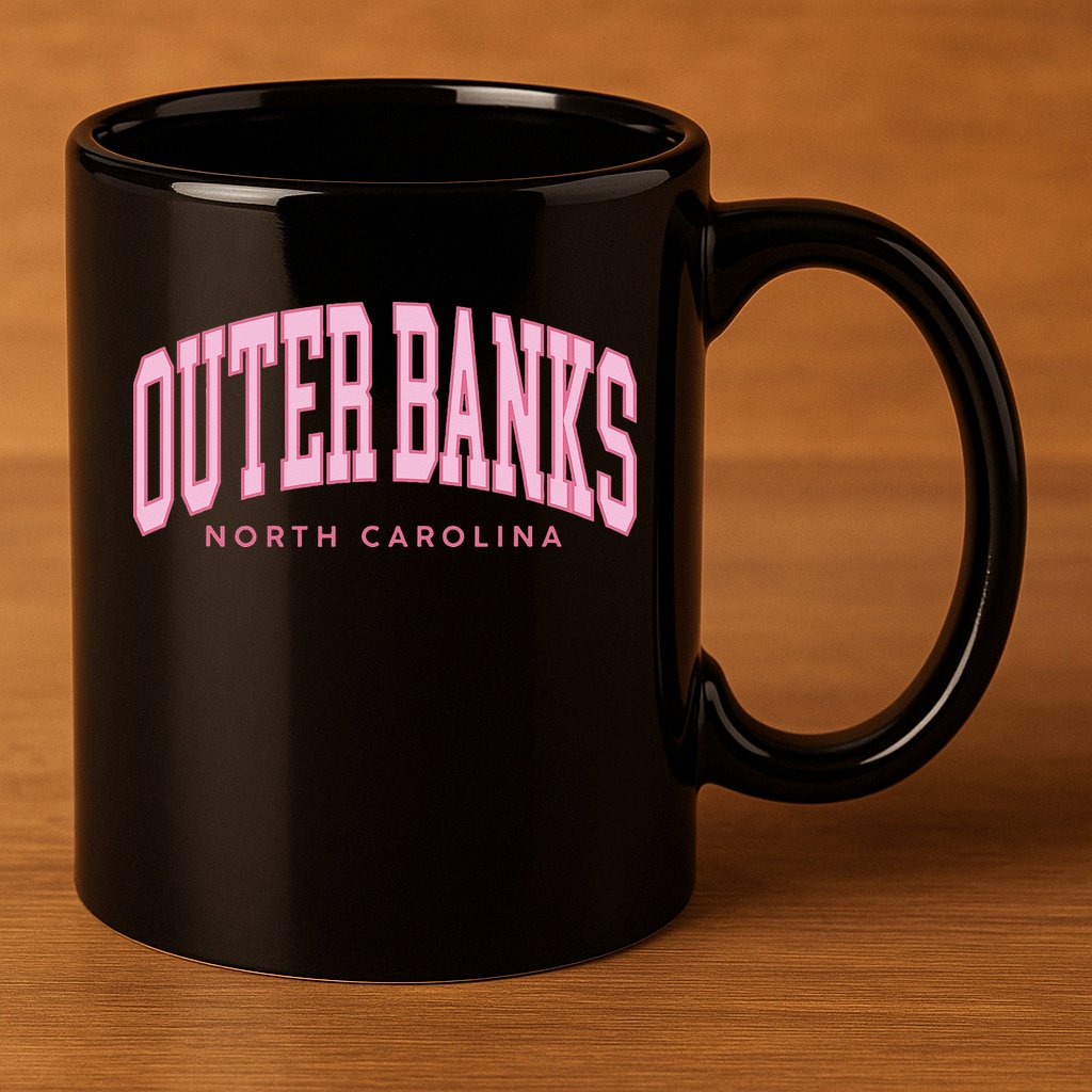 Outer Banks OBX North Carolina summer retro preppy throwback 11oz C Handle Ceramic Mug