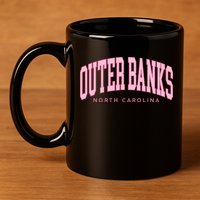 Outer Banks OBX North Carolina summer retro preppy throwback 11oz C Handle Ceramic Mug