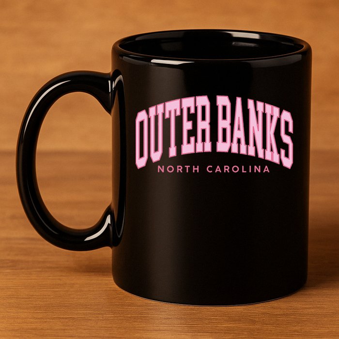 Outer Banks OBX North Carolina summer retro preppy throwback 11oz C Handle Ceramic Mug
