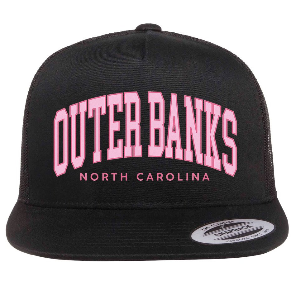 Outer Banks OBX North Carolina summer retro preppy throwback Flat Bill Trucker Hat