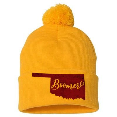 Oklahoma Boomer Pom Pom 12in Knit Beanie