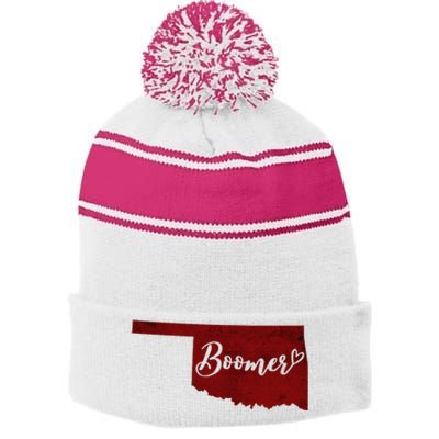 Oklahoma Boomer Stripe Pom Pom Beanie