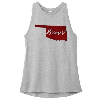 Oklahoma Boomer Ladies PosiCharge Tri-Blend Wicking Tank