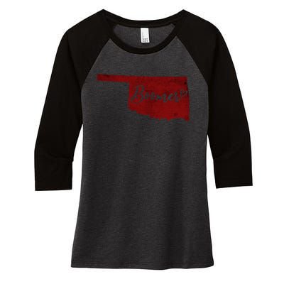 Oklahoma Boomer Women's Tri-Blend 3/4-Sleeve Raglan Shirt