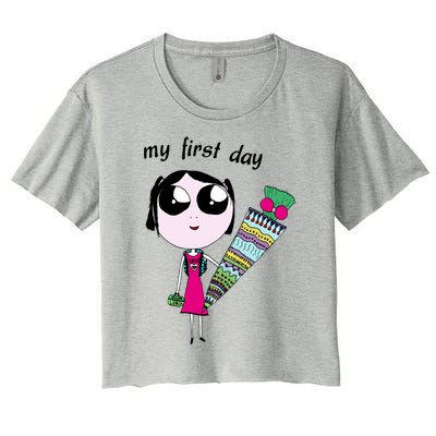 Outfit Beginning Of School Or Kindergarten Great Gift Women's Crop Top Tee