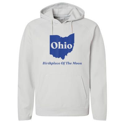 Ohio Birthplace Of The Moon Performance Fleece Hoodie